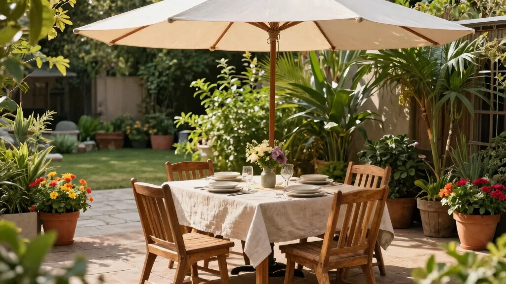 9 Patio Dining Tables with Umbrella for Comfortable Shaded Meals