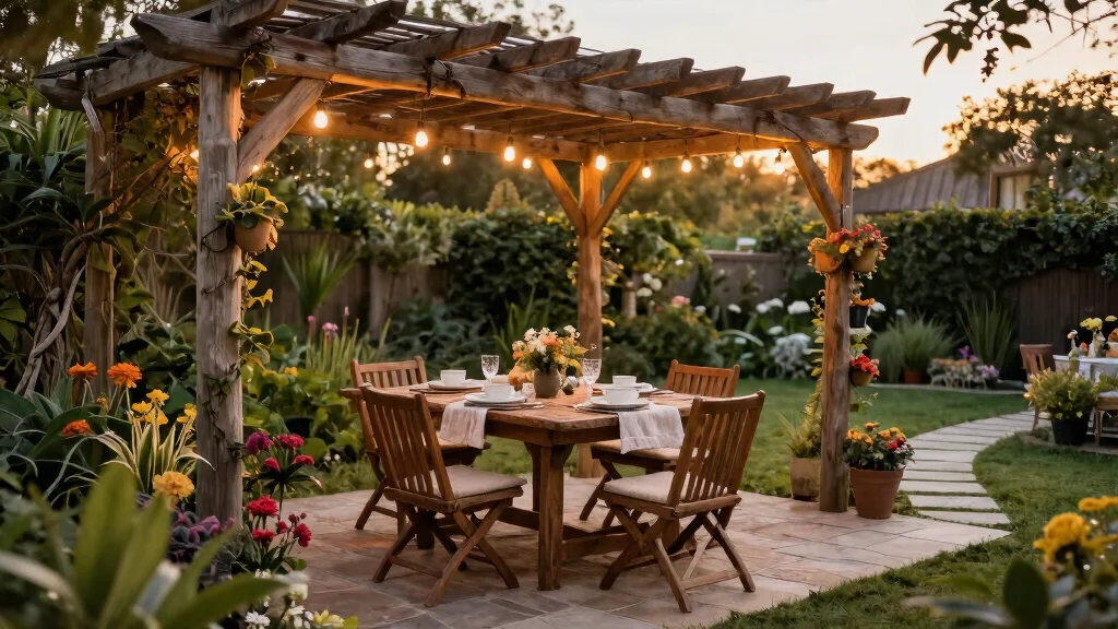 9 Pergola with Dining Table Ideas for a Stunning Outdoor Dining Space